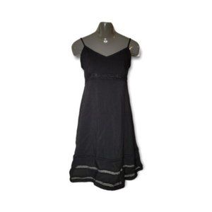 Lira Women's Black Sleeveless V-Neck Above Knee Length Sheer Lace Dress Size L